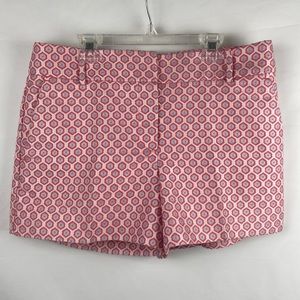 EUC Ann Taylor Loft Pink Geometric Embroidered The Riviera Short -Size 6
